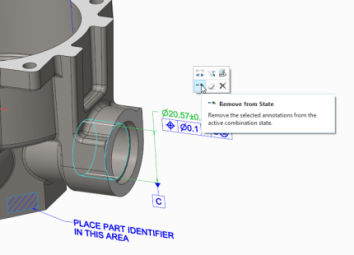 Mini Toolbars for 3D Annotations in Model-Based Definition